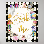 Alice in Wonderland Drink Me Table Sign ポスター (正面)