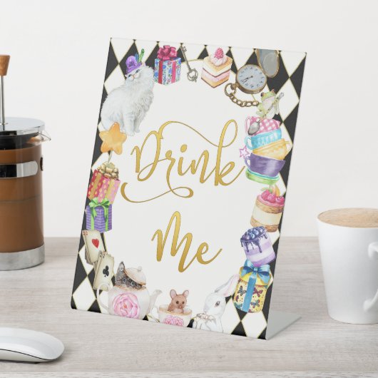 Alice in Wonderland Drink Me Table Sign 台座サイン (インサイチュ)