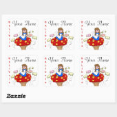 Alice in Wonderland Ex Librisブックラベル スクエアシール (シート)