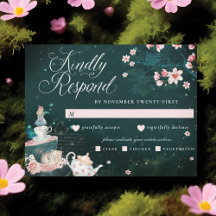 Alice In Wonderland FairytaleヴィンテージRSVPカード