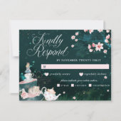 Alice In Wonderland FairytaleヴィンテージRSVPカード 出欠カード (正面)