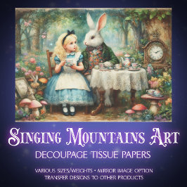 Alice in Wonderland Fairytale Tea Party Decoupage 薄葉紙
