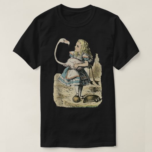 Alice in Wonderland Flamingo & Hedgehog Croquet Ta Tシャツ (デザイン正面)