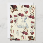 Alice in Wonderland Floral Bridal Shower Tea Party サンキューカード (裏面)