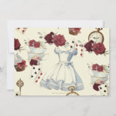 Alice in Wonderland Floral Sweet 16 Bridal Photo サンキューカード (裏面)