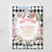 Alice in Wonderland flower 2nd birthday招待状 招待状 (正面)