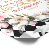 Alice in Wonderland Flower 2nd birthday Welcome ポスター (角)