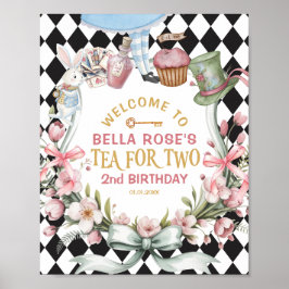 Alice in Wonderland Flower 2nd birthday Welcome ポスター