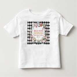 Alice in Wonderland Flower Frame誕生日 トドラーTシャツ