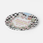 Alice in Wonderland Flower Frame  1st birthday ペーパープレート (アングル)