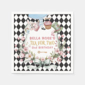 Alice in Wonderland Flower Frame 2nd birthday スタンダードカクテルナプキン (正面)