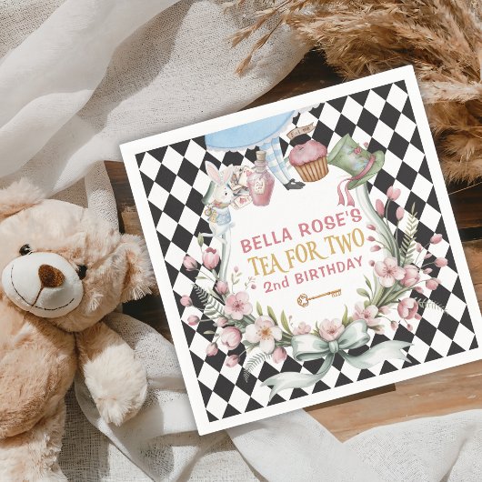 Alice in Wonderland Flower Frame 2nd birthday スタンダードカクテルナプキン