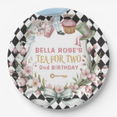 Alice in Wonderland Flower Frame 2nd birthday ペーパープレート (正面)