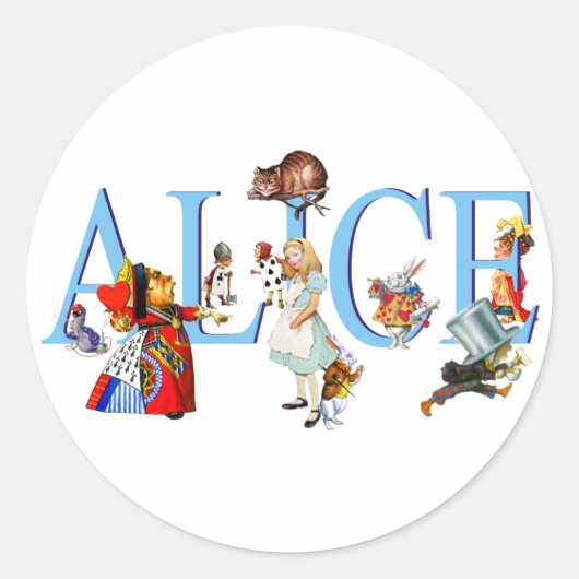ALICE IN WONDERLAND & FRIENDS ラウンドシール (正面)