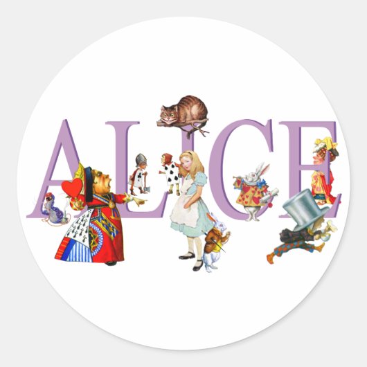 ALICE IN WONDERLAND & FRIENDS ラウンドシール (正面)