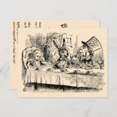 Alice in Wonderland Girl Birthday Party招待 招待状 (正面/裏面)