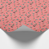 Alice in Wonderland in coral/ターコイズオンフローラ ラッピングペーパー (角)