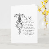 Alice In Wonderland Jabberwocky詩のグリーティングカード カード (黄色い花)