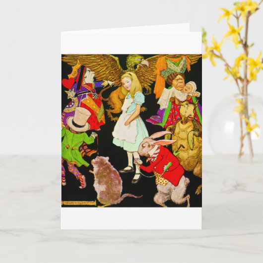 Alice in Wonderland, Jessie Willcox Smith カード (黄色い花)