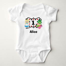 Alice in Wonderland Kids 1st Birthday カスタムパーティー ベビーボディスーツ