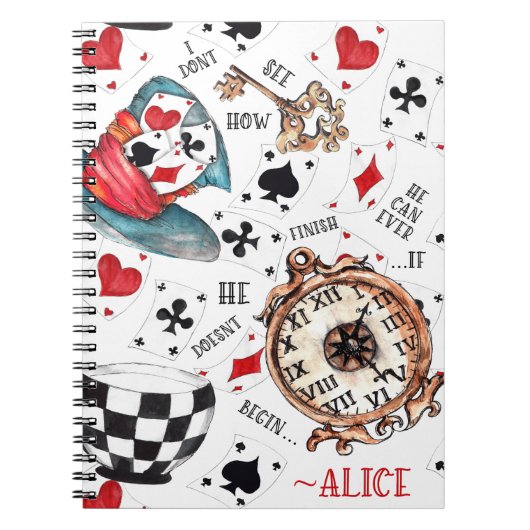 Alice in Wonderland notebook with引用文 ノートブック (正面)
