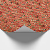 Alice in Wonderland on Christmas red/金ゴールド ストライプの ラッピングペーパー (角)