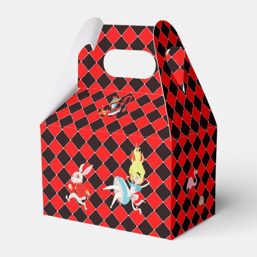 Alice in Wonderland on Red and Blackアールデコ フェイバーボックス (正面サイド)