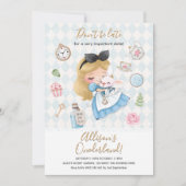 Alice in Wonderland Par-Tea First Birthdayパーティー 招待状 (正面)