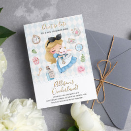 Alice in Wonderland Par-Tea First Birthdayパーティー 招待状