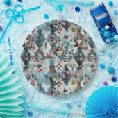 Alice in Wonderland Pattern ペーパープレート (パーティー)