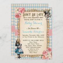 Alice in Wonderland Pink Flowers Baby Shower