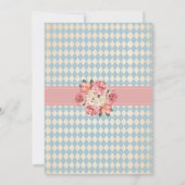 Alice in Wonderland Pink Flowers Bridal Shower 招待状 (裏面)