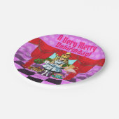 Alice in Wonderland Pink UnBirthdayメリープレート ペーパープレート (アングル)
