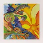 Alice In Wonderland Psychedelic Sunshine 60s Art ジグソーパズル (横)
