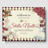 Alice in Wonderland Quinceanera Birthday Bridal ゲストブック (正面)