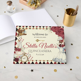 Alice in Wonderland Quinceanera Birthday Bridal ゲストブック