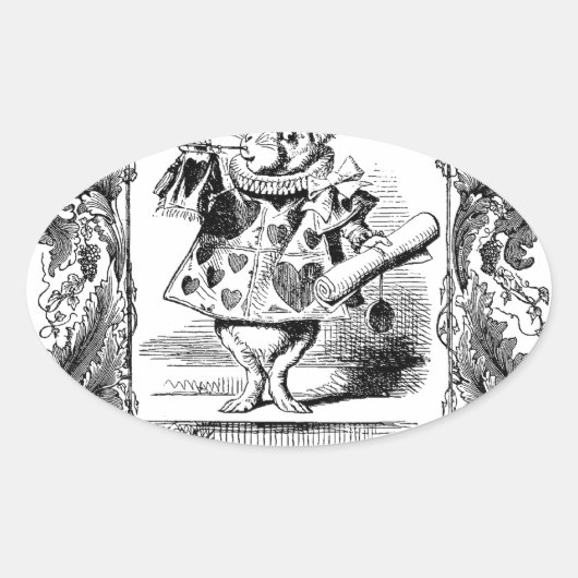 Alice in Wonderland Rabbit Horn 華美 Frame Vinta 楕円形シール (正面)