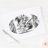 Alice in Wonderland Rabbit Horn 華美 Frame Vinta 楕円形シール (封筒)