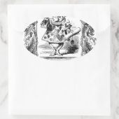 Alice in Wonderland Rabbit Horn 華美 Frame Vinta 楕円形シール (バッグ)