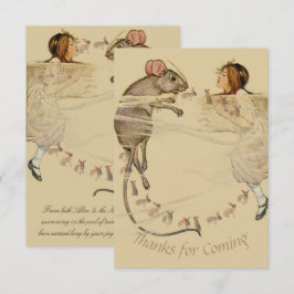 Alice in Wonderland Rabbit Mouse サンキューカード