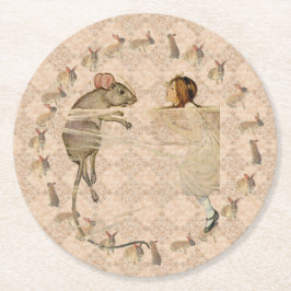 Alice in Wonderland Rabbit Mouse  ラウンドペーパーコースター