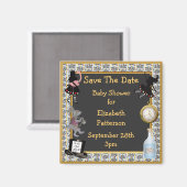 Alice in Wonderland Save The Date Baby Shower マグネット (正面/裏面)