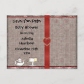 Alice in Wonderland Save the Date Baby Shower 案内ポストカード (裏面)