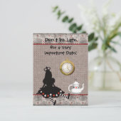 Alice in Wonderland Save the Date Baby Shower 案内ポストカード (スタンド正面)