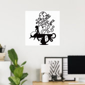 Alice in Wonderland. Silhouette illustration ポスター (ホームオフィス)