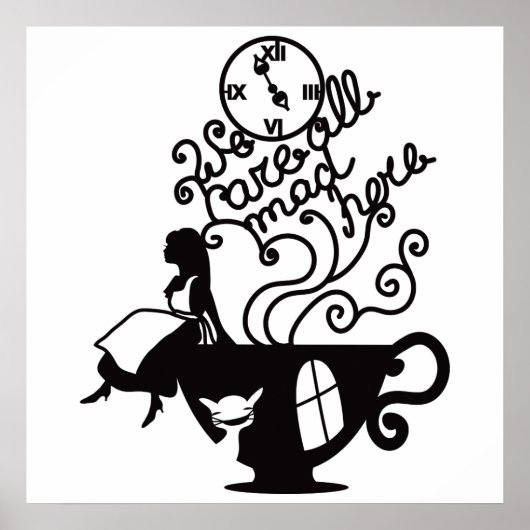 Alice in Wonderland. Silhouette illustration ポスター (正面)