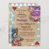 Alice in Wonderland Teaパーティー 招待状 (正面/裏面)