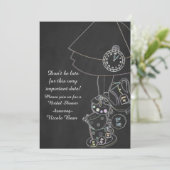 Alice in Wonderland TeaパーティーChalkboard お洒落 招待状 (スタンド正面)