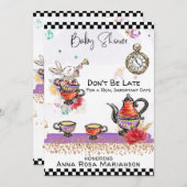 *~* Alice in Wonderland Teaポットうさぎティーカップ 招待状 (正面/裏面)