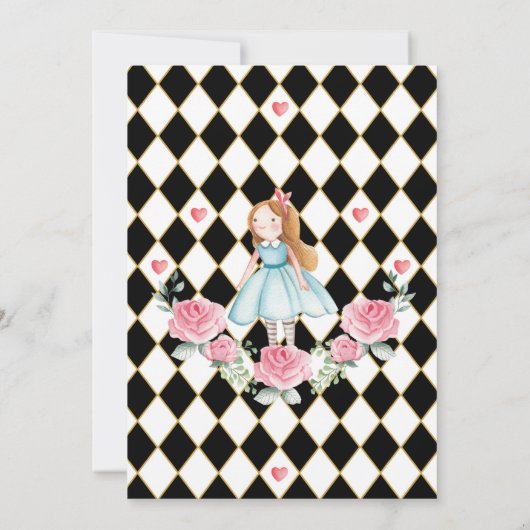 Alice in Wonderland Tea二歳の誕生日パーティー 招待状 (裏面)